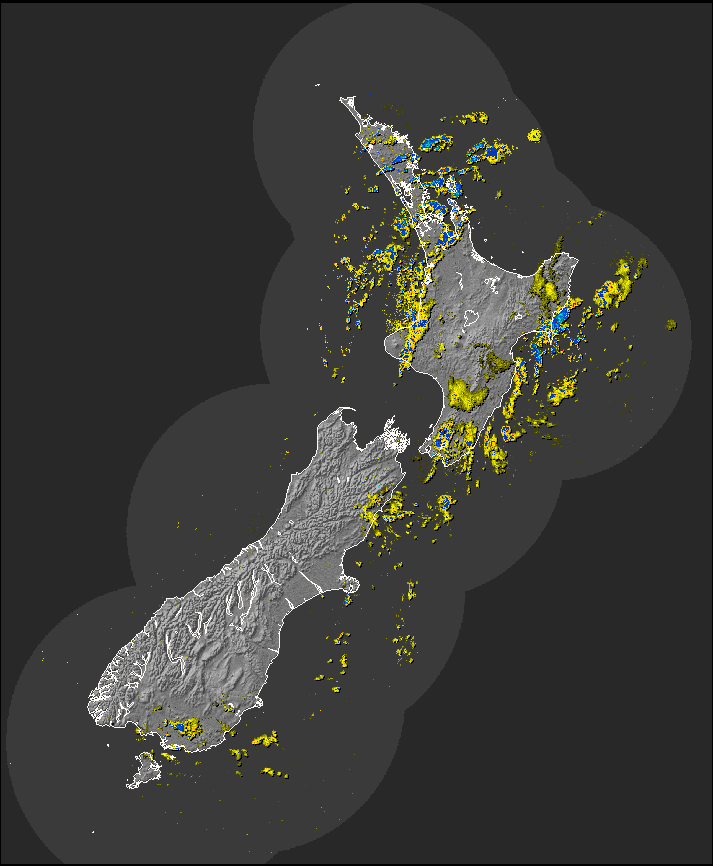 Live / Real time NZ rain radar for 8:28pm on Wed 29 May 2024