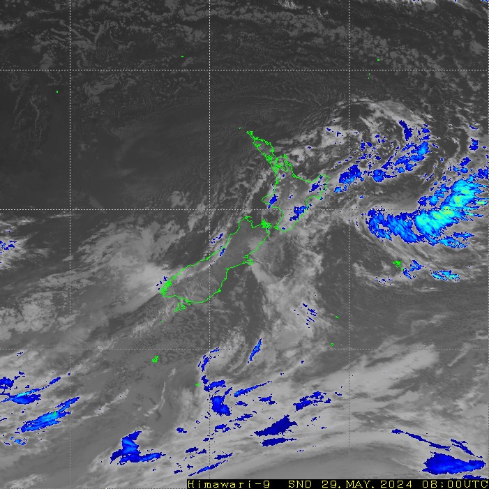 Infrared satellite imagery for 8:00pm on 29 May 2024