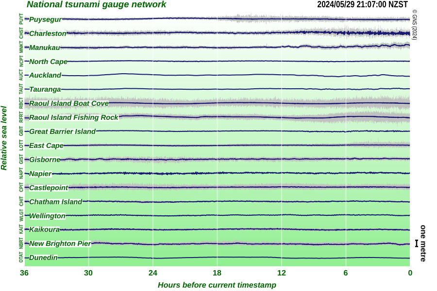 De-tided Tsunami Gauge Chart