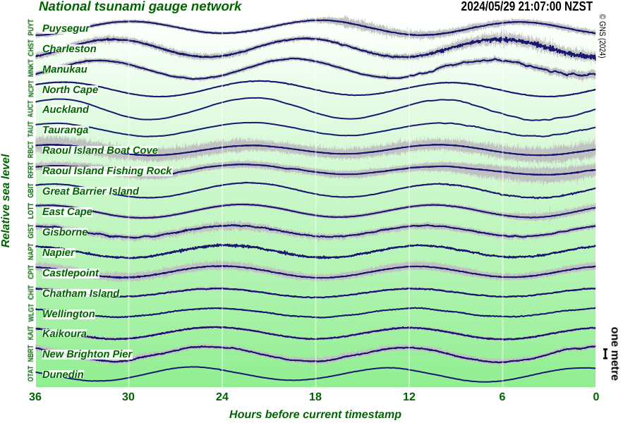 Sea Level Tsunami Gauge Chart