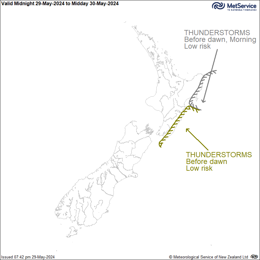 Thunderstorm Outlook for New Zealand